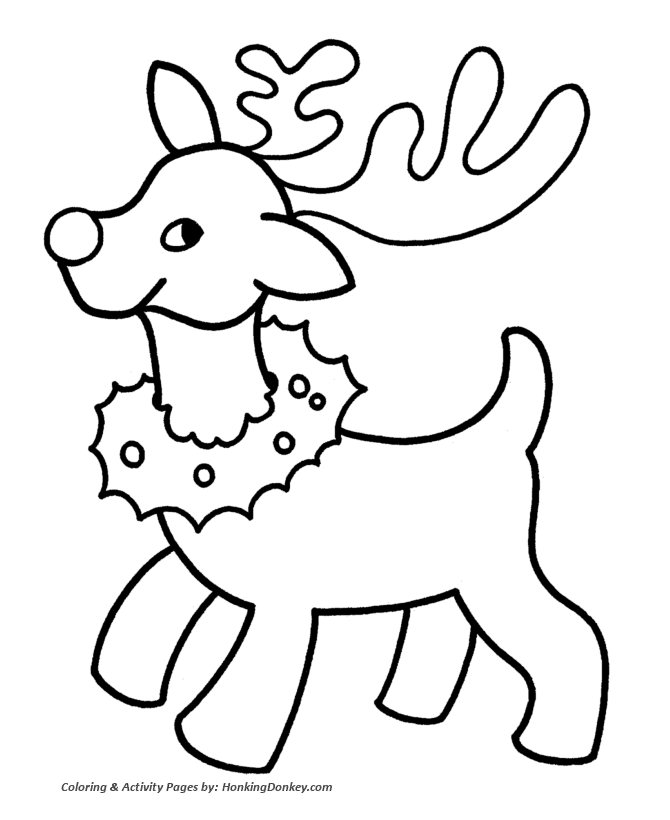 Santas reindeer coloring pages