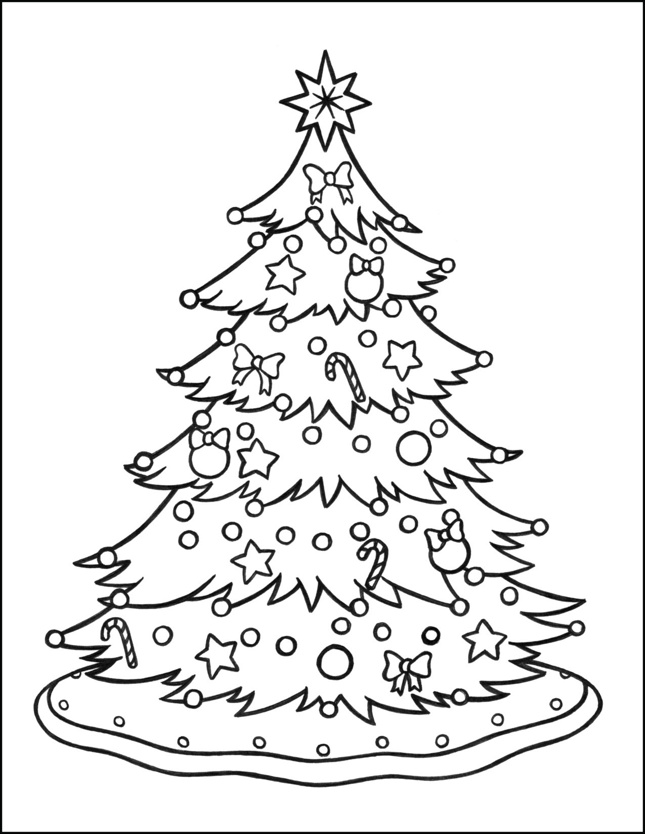 Christmas tree coloring page