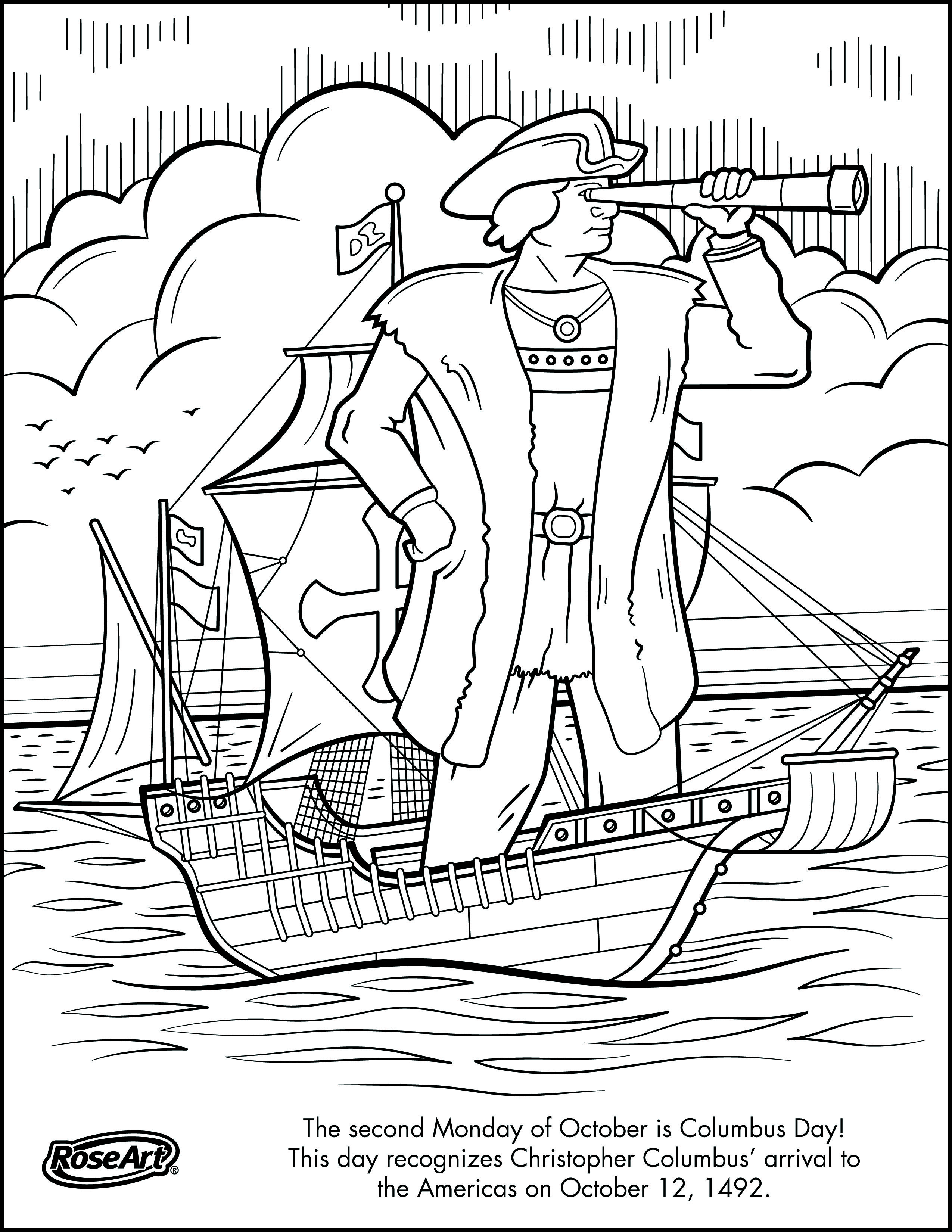 Engage younger kids with columbus day with printable coloring pages and easy