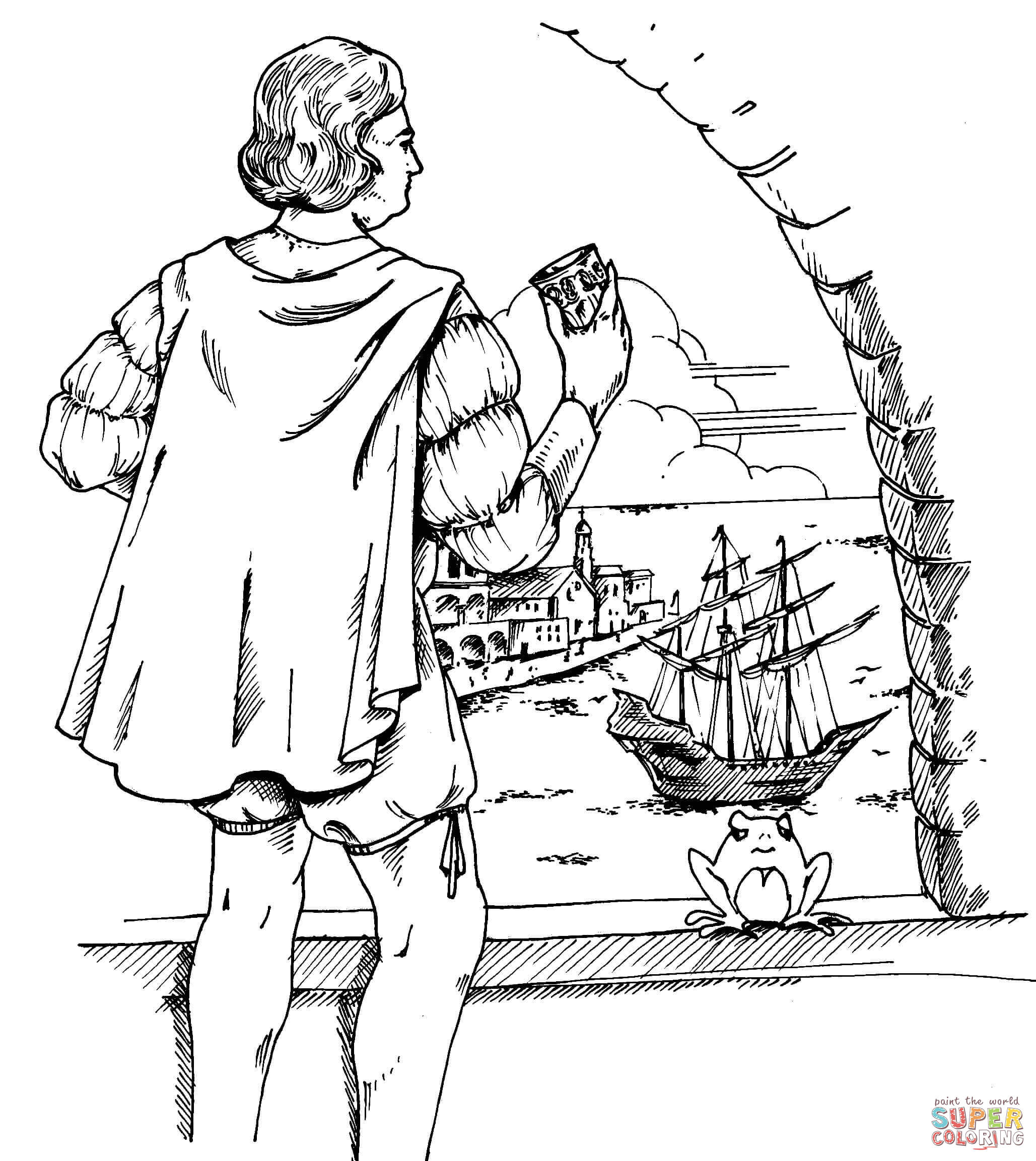 Christopher columbus coloring page free printable coloring pages