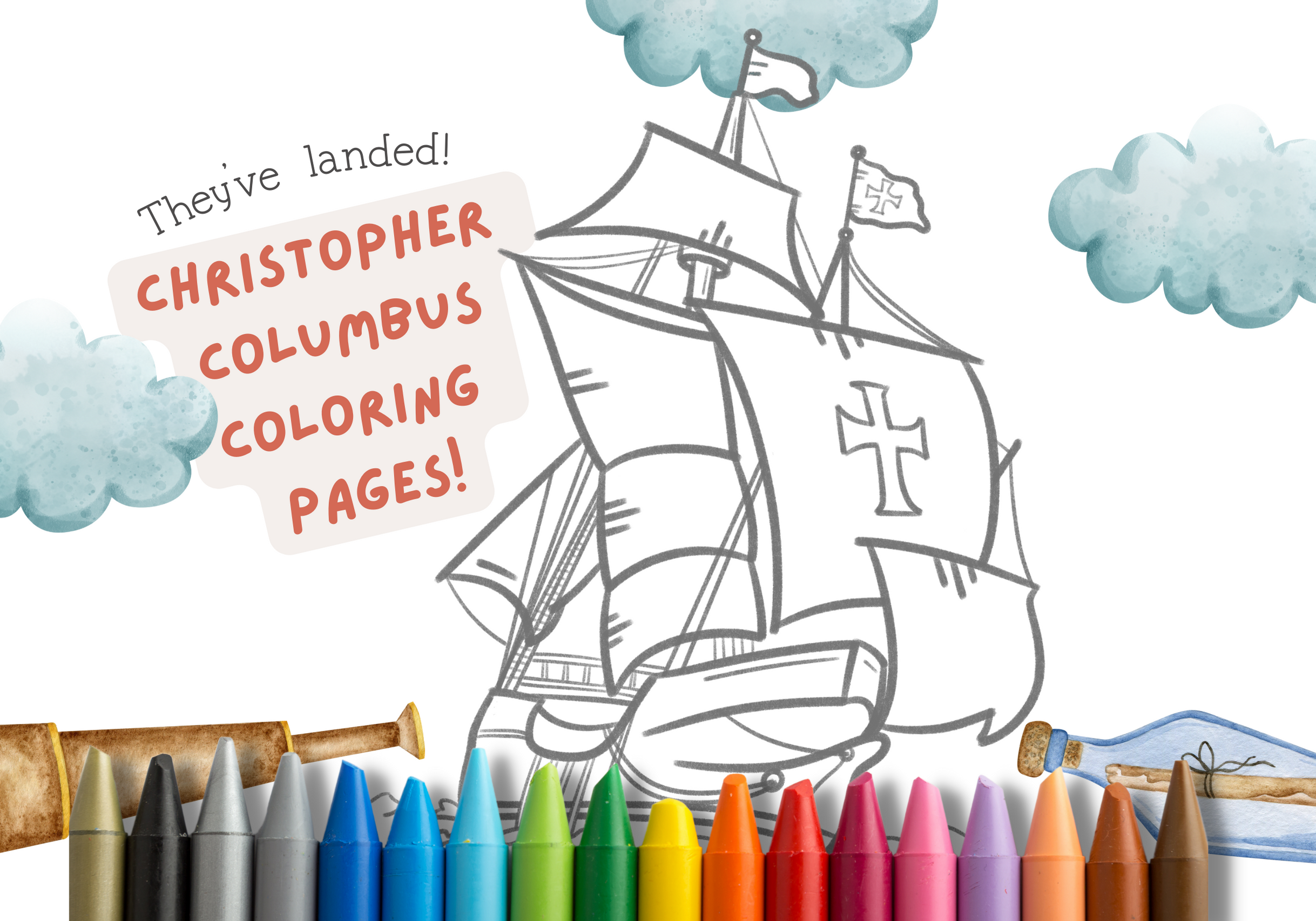 Christopher columbus coloring pages theyve finally landed