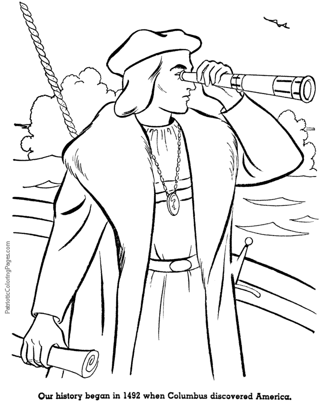 Christopher columbus coloring page history for kids