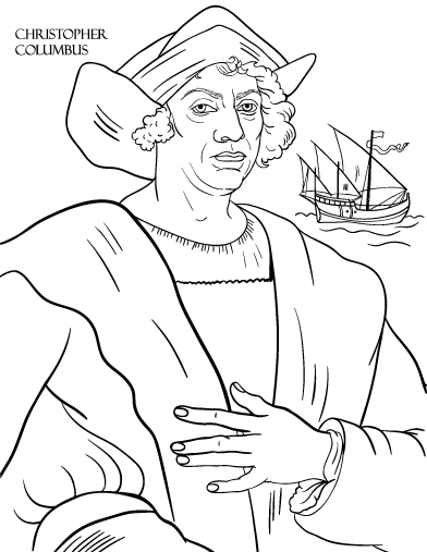 Free christopher columbus coloring page