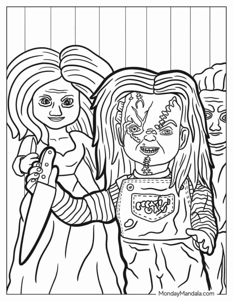 Horror coloring pages free pdf printables