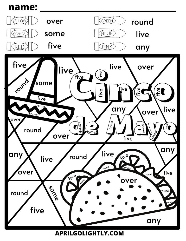 Cinco de mayo coloring pages