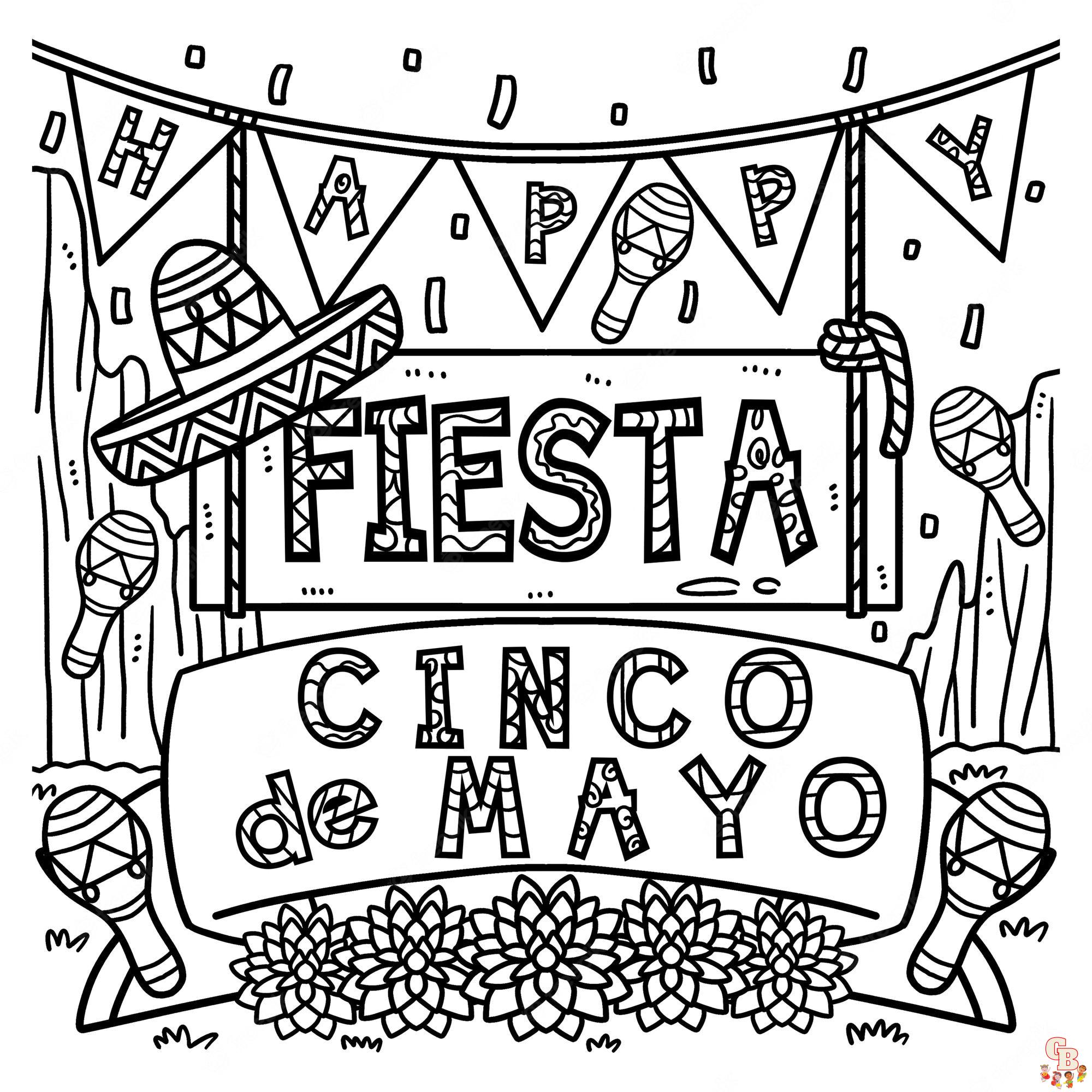 Celebrate cinco de mayo coloring pages with free printable