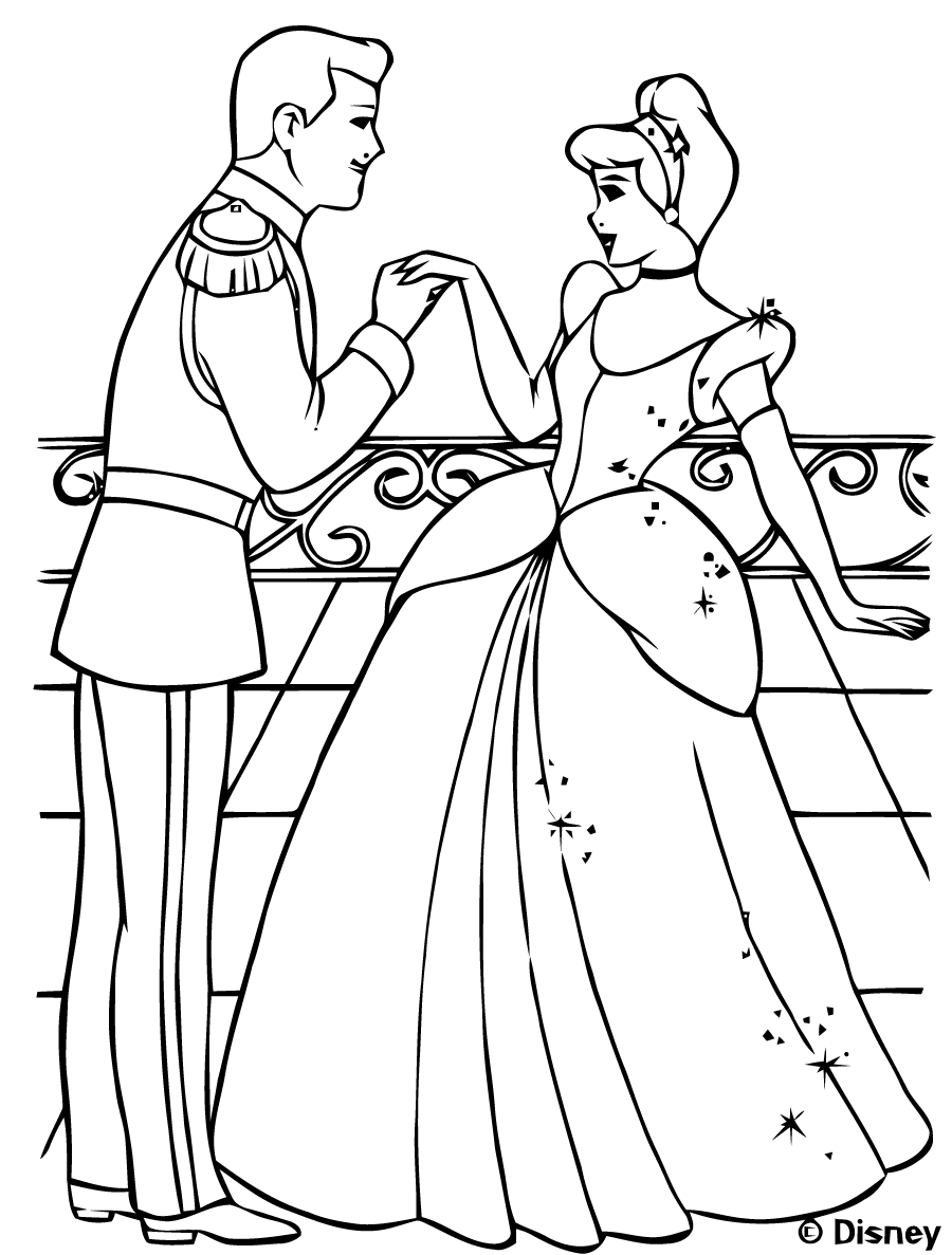 Free cinderella coloring pages to color