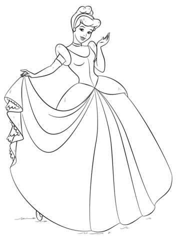 Cinderella coloring page free printable coloring pages