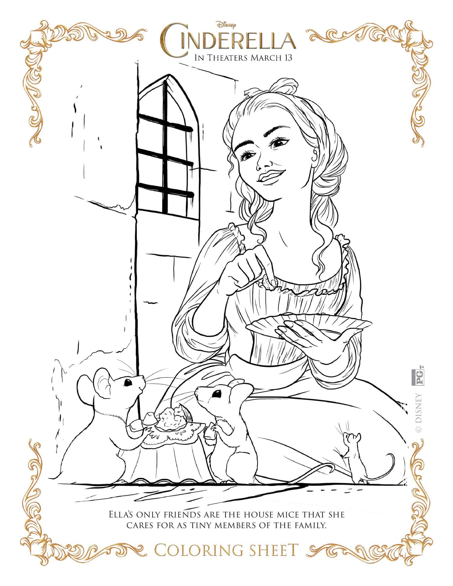 New disneys cinderella coloring pages and activity sheets