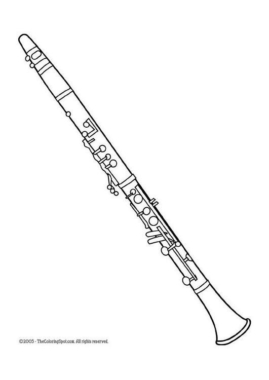 Musical clarinet coloring page