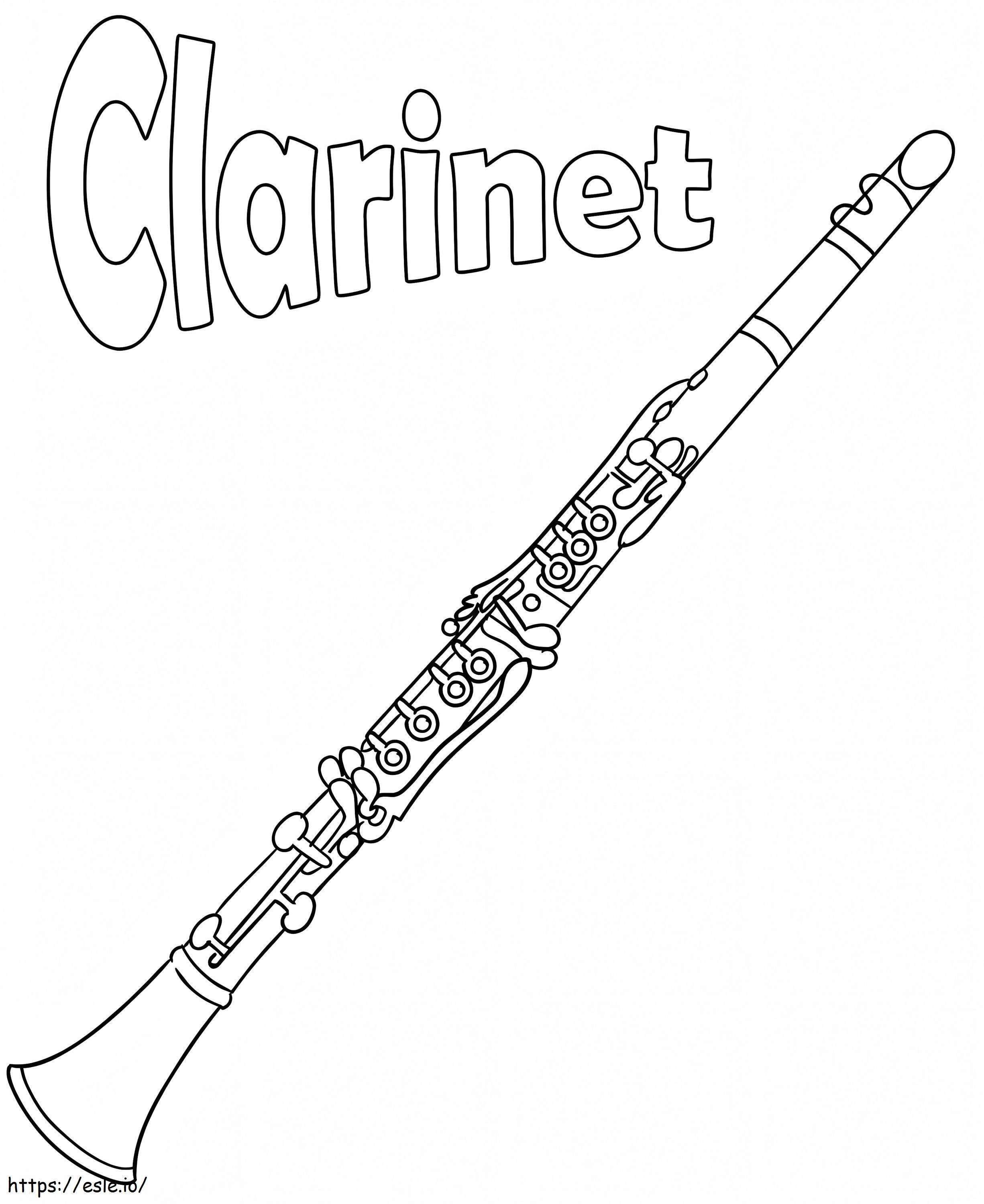 Printable clarinet coloring page