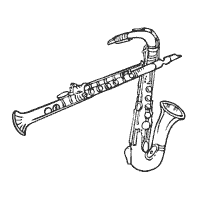 Music clarinet saxophone coloring pages