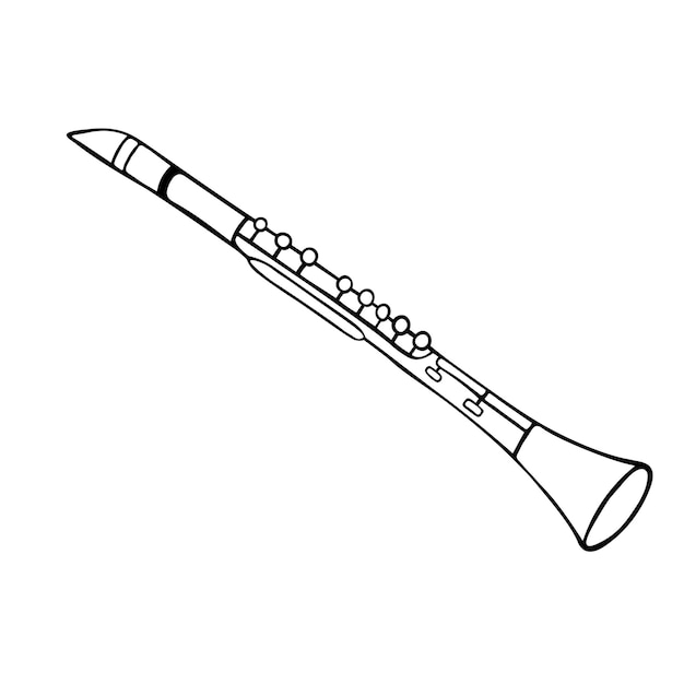 Premium vector vector illustration of clarinet of a wind musical instrument