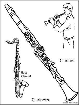 Coloring page clarinet