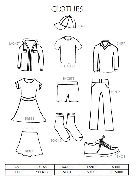 Color and learn english english clothes kindergarten english color worksheets