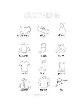 Esl clothes coloring handwriting pages by madina papadopoulos tpt