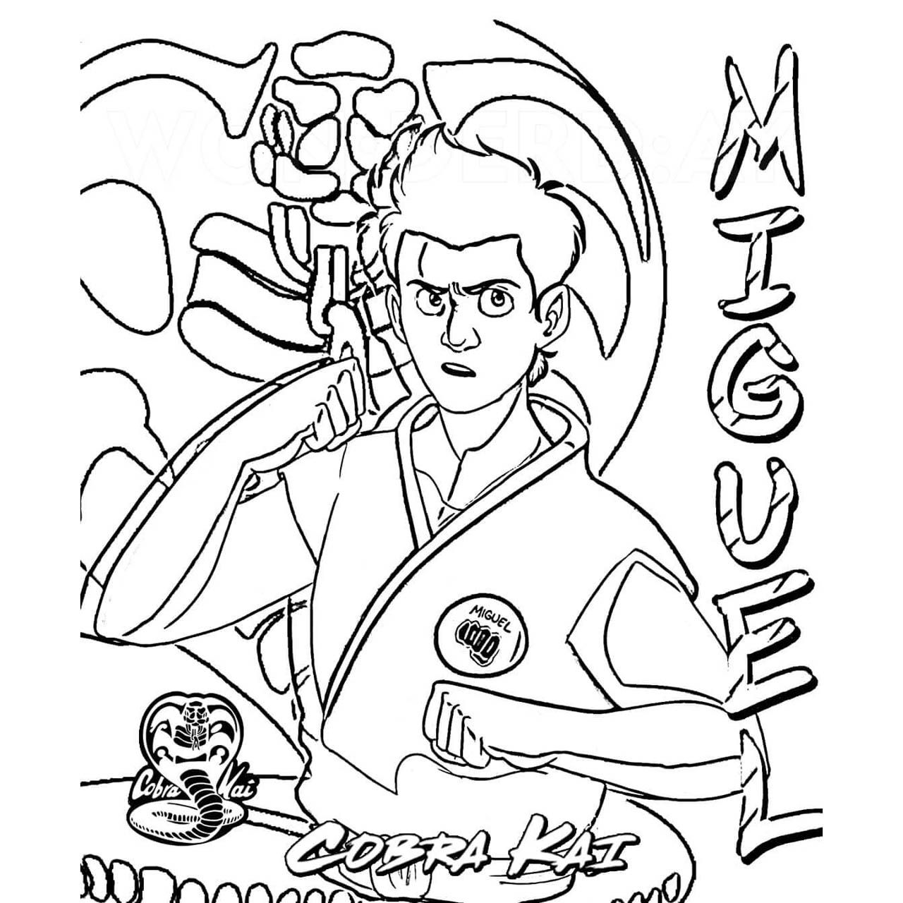 Cobra kai coloring pages miguel coloring pages printable coloring pages free printable coloring pages