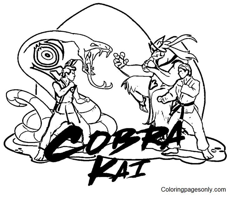 Cobra kai coloring pages coloring pages coloring pages for kids disney cartoon characters