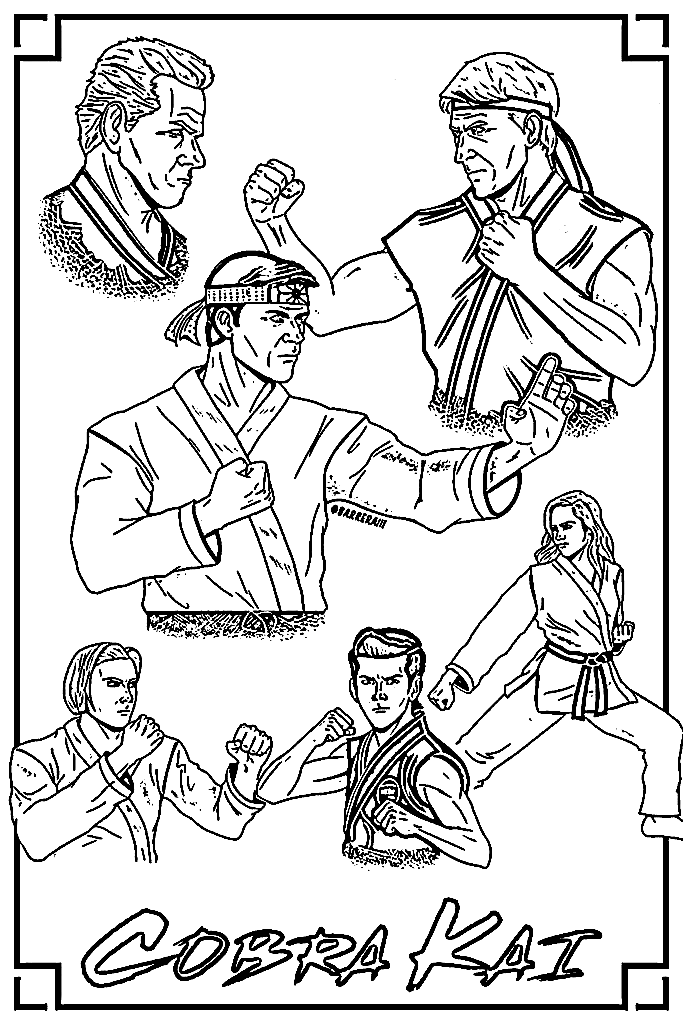 Cobra kai coloring pages printable for free download