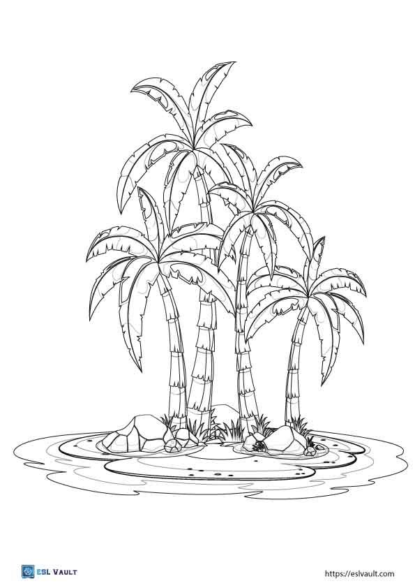 Palm tree coloring pages