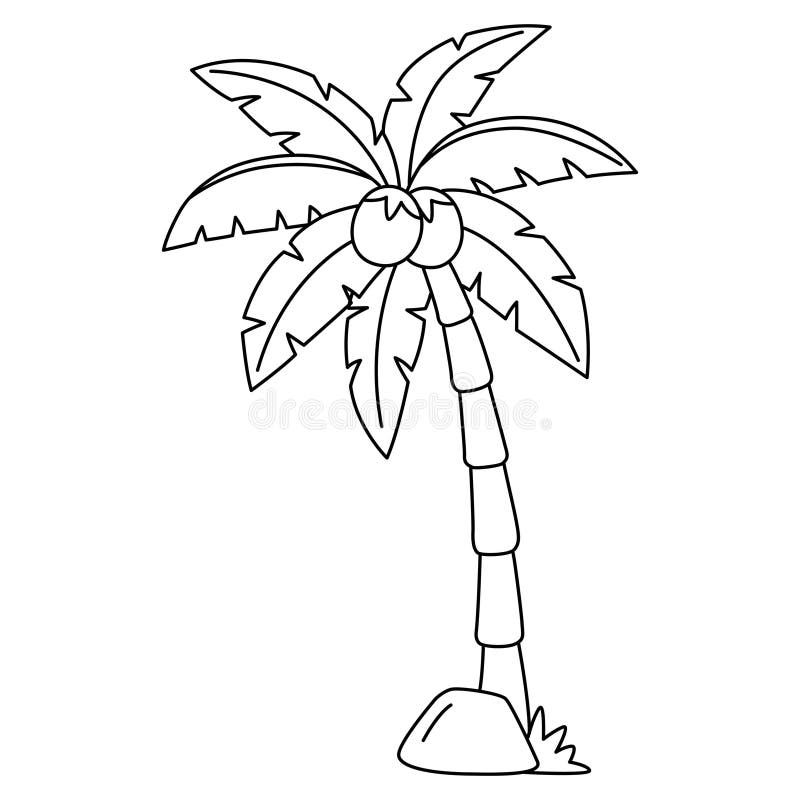 Coloring page coconut tree stock illustrations â coloring page coconut tree stock illustrations vectors clipart