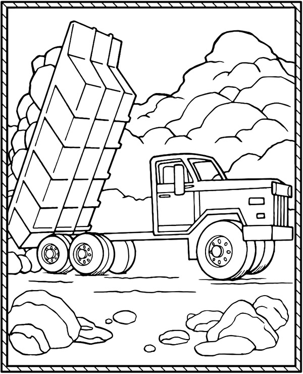 Construction vehicle coloring sheet for kids