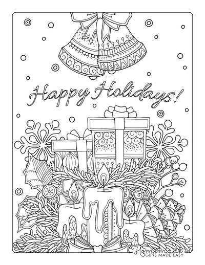 Free christmas coloring pages for kids adults