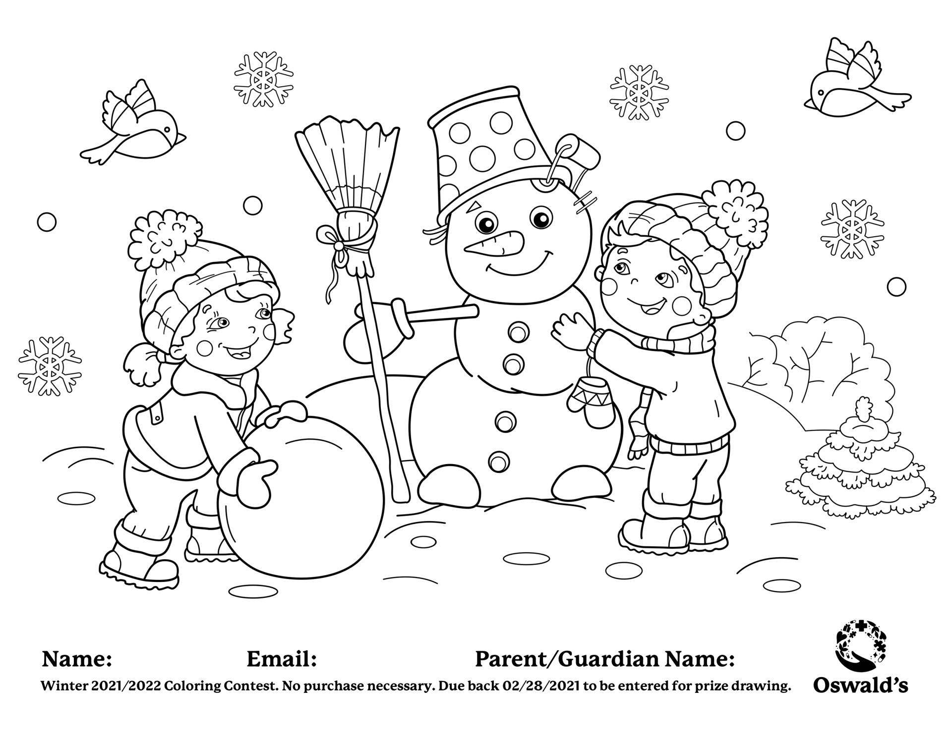 Coloring contests win great prizes each month oswalds