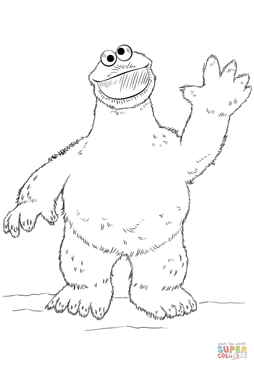 Cookie monster coloring page free printable coloring pages