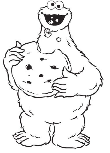 Cookie monster blue fur coloring page for monster coloring pages sesame street coloring pages coloring pages