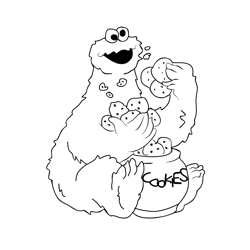 Cookie monster coloring pages for kids printable free download