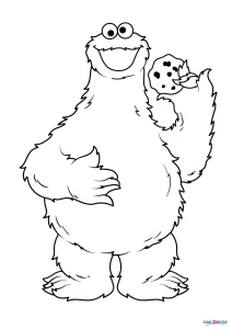 Printable cookie monster coloring pages for kids