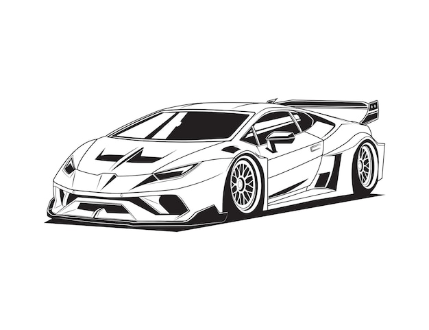 Premium vector super car coloring page vector for vehicle illustration graphic