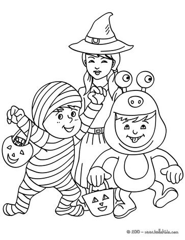 Kids costumes coloring pages