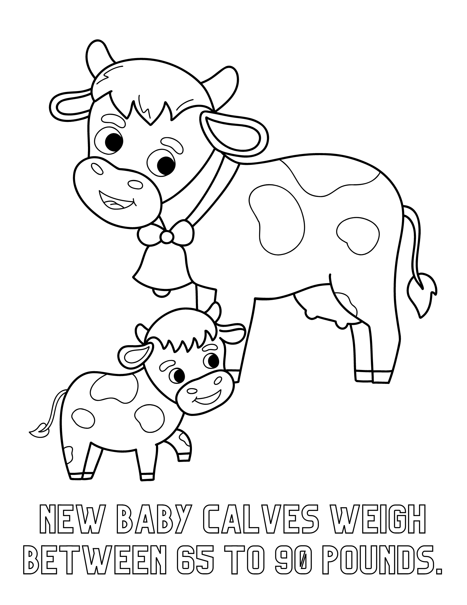 Cute cow coloring pages and fun cow facts for kids