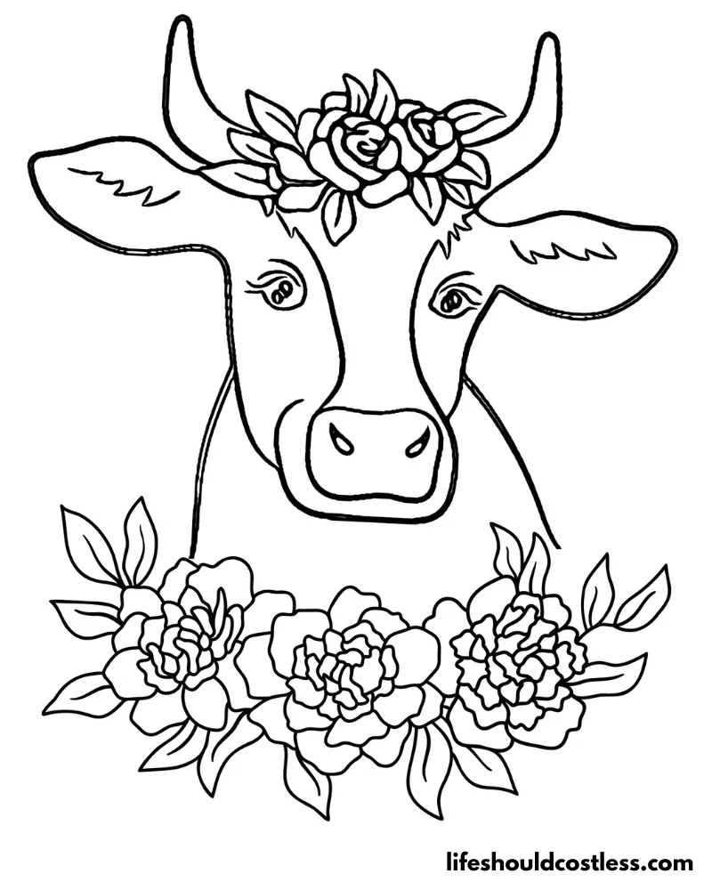 Cow coloring pages free printable pdf templates