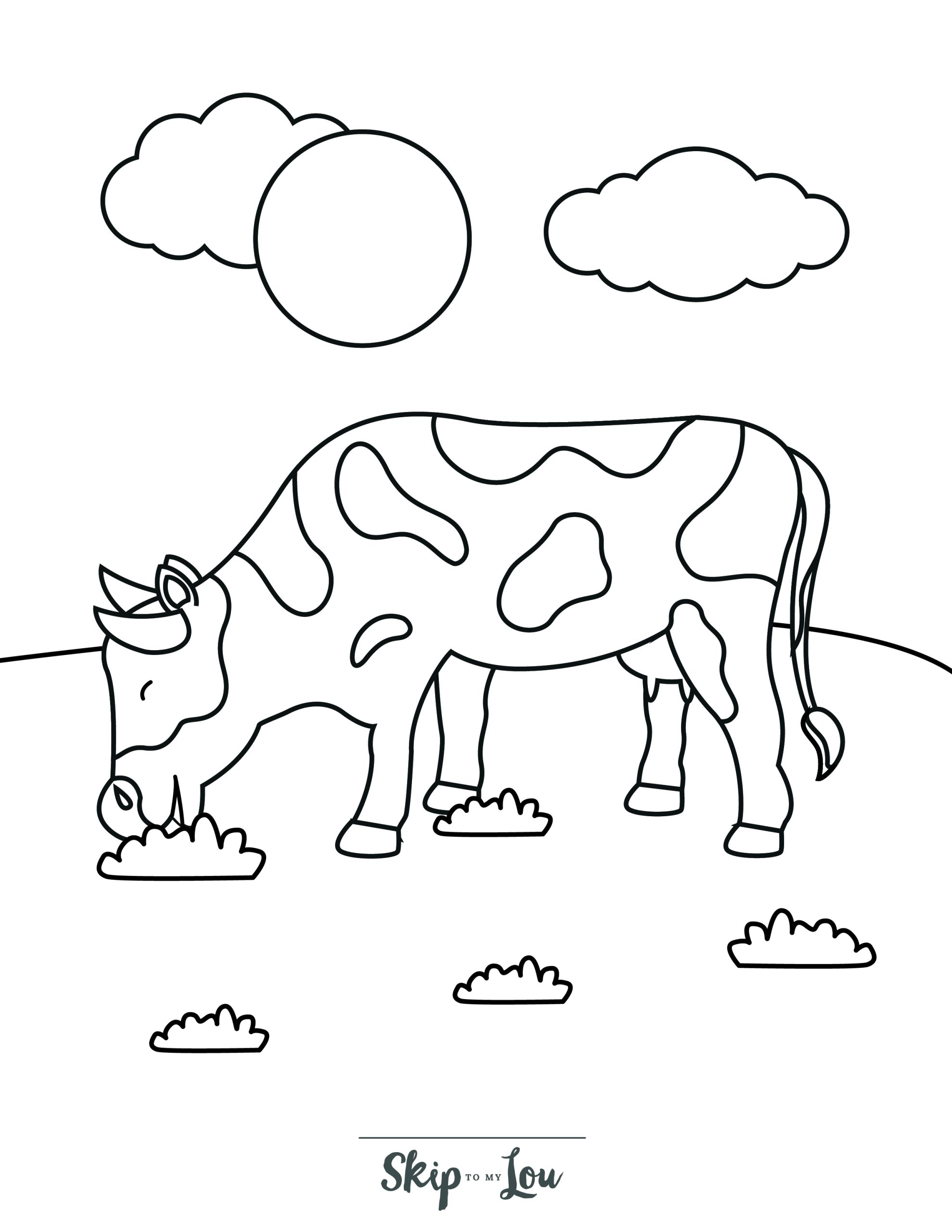 Free printable cow coloring pages with pdf download skip to my lou