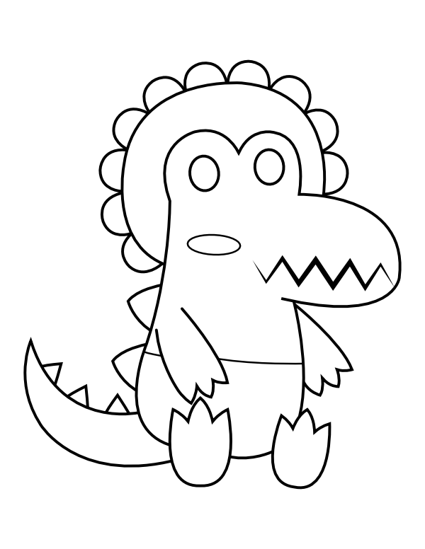 Printable baby crocodile coloring page