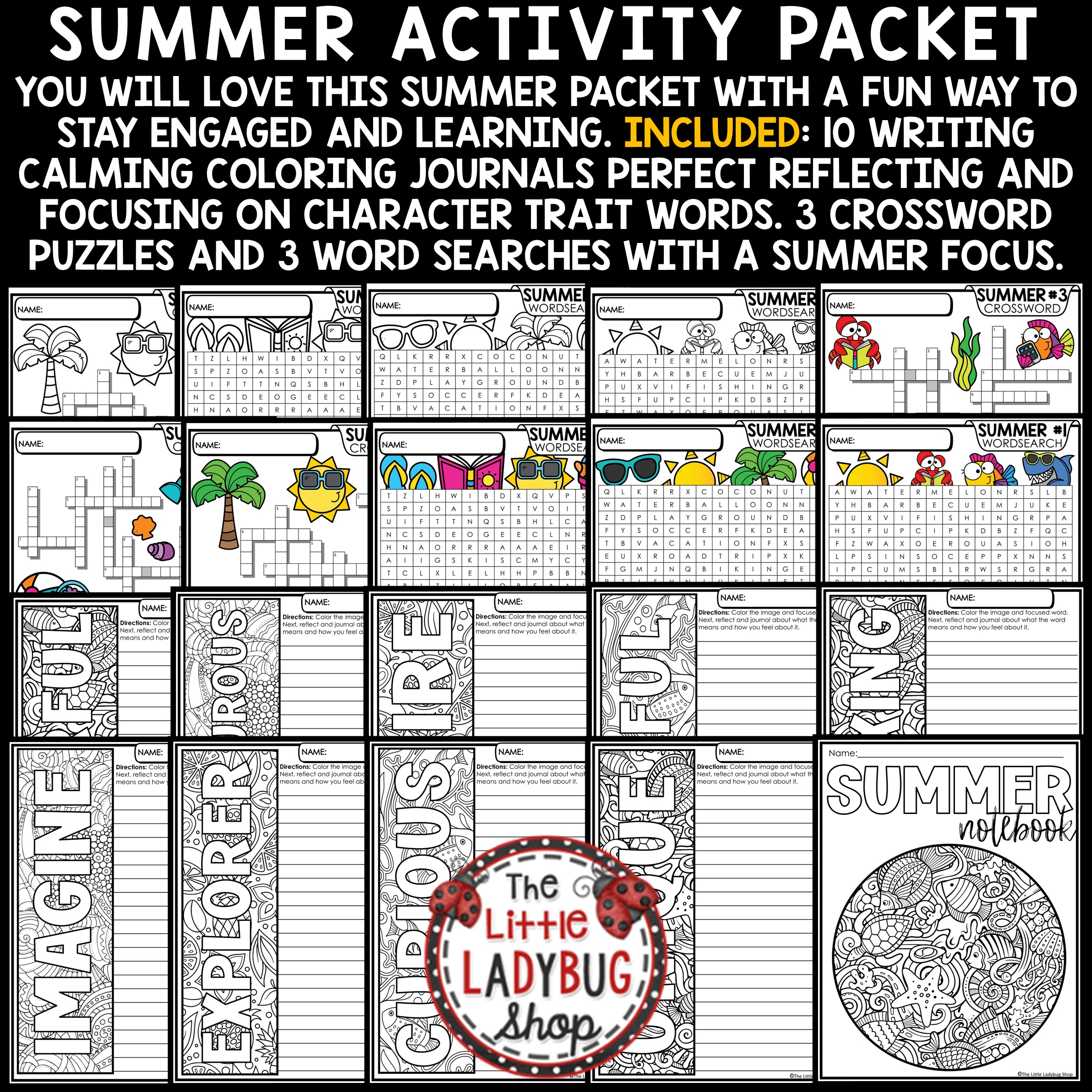 Summer coloring pages crossword puzzles