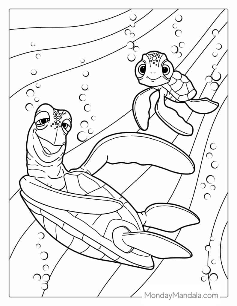 Turtle coloring pages free pdf printables