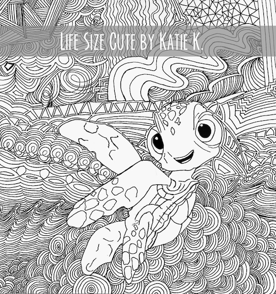 Turtle coloring page adult coloring page crush turtle nemo