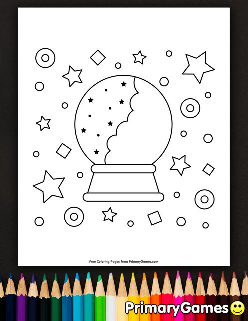 Crystal ball coloring page â free printable ebook coloring pages printable coloring pages cute coloring pages