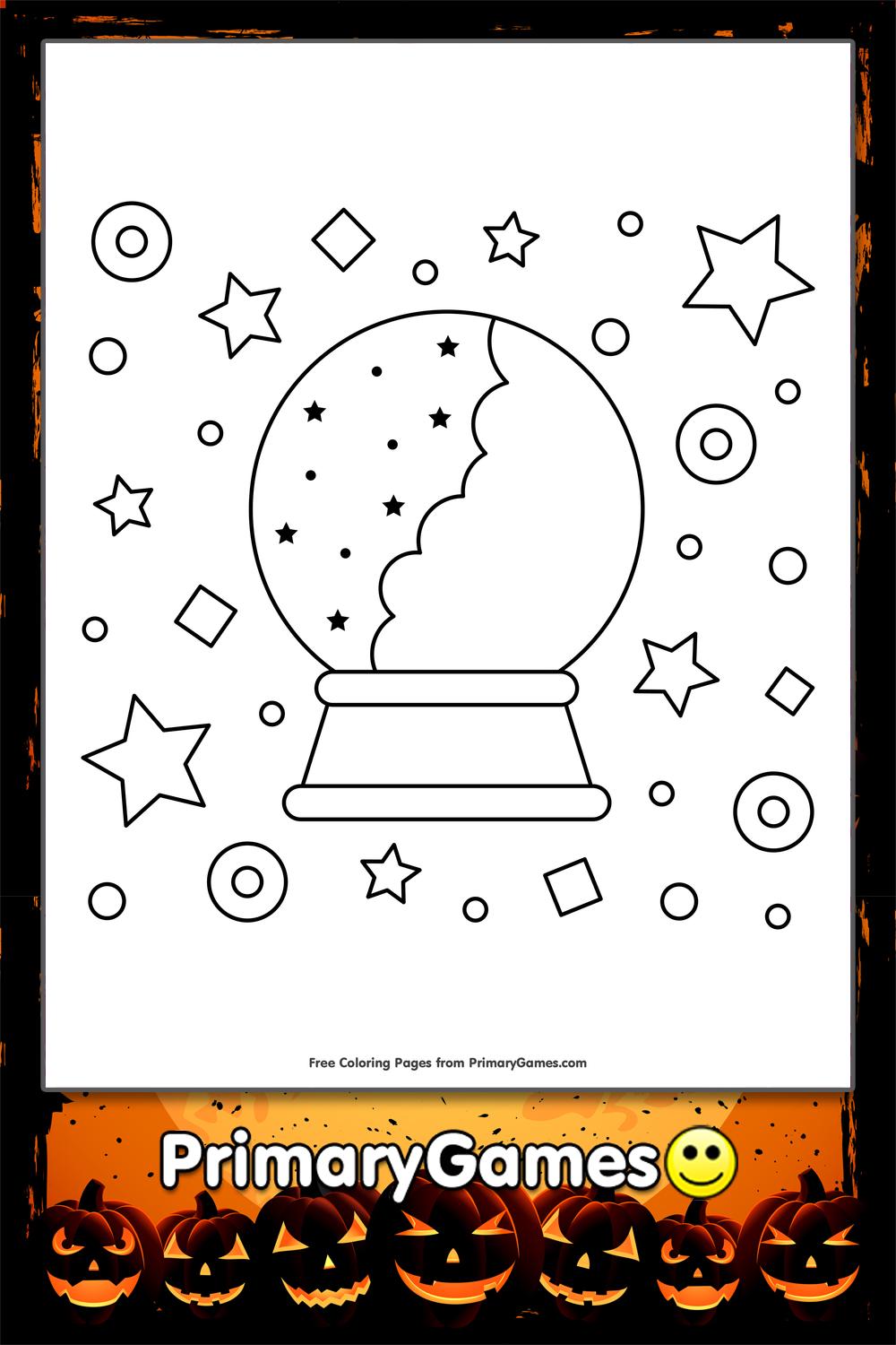 Crystal ball coloring page â free printable pdf from