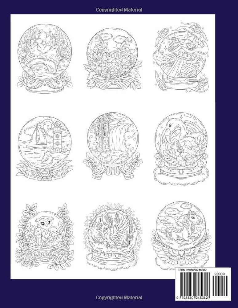 Crystal ball coloring book an adult coloring book featuring magical scenes inside crystal balls for stress relief and relaxation browne ava books