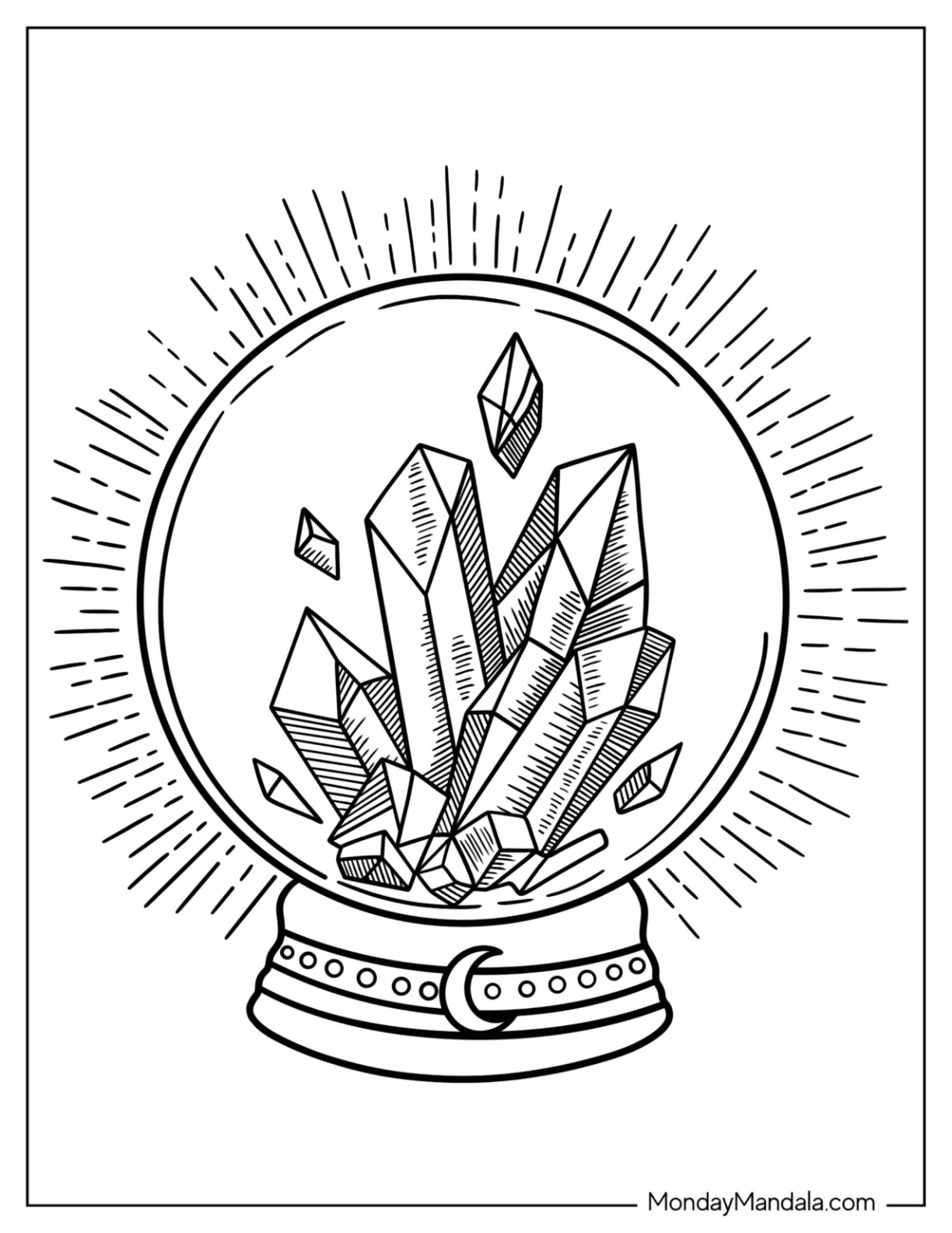 Crystal coloring pages free pdf printables