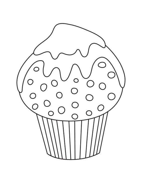 Printable cupcake coloring pages