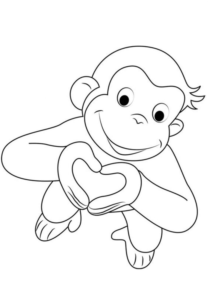 Free easy to print curious george coloring pages