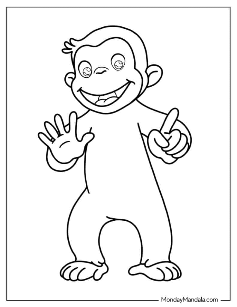 Curious george coloring pages free pdf printables