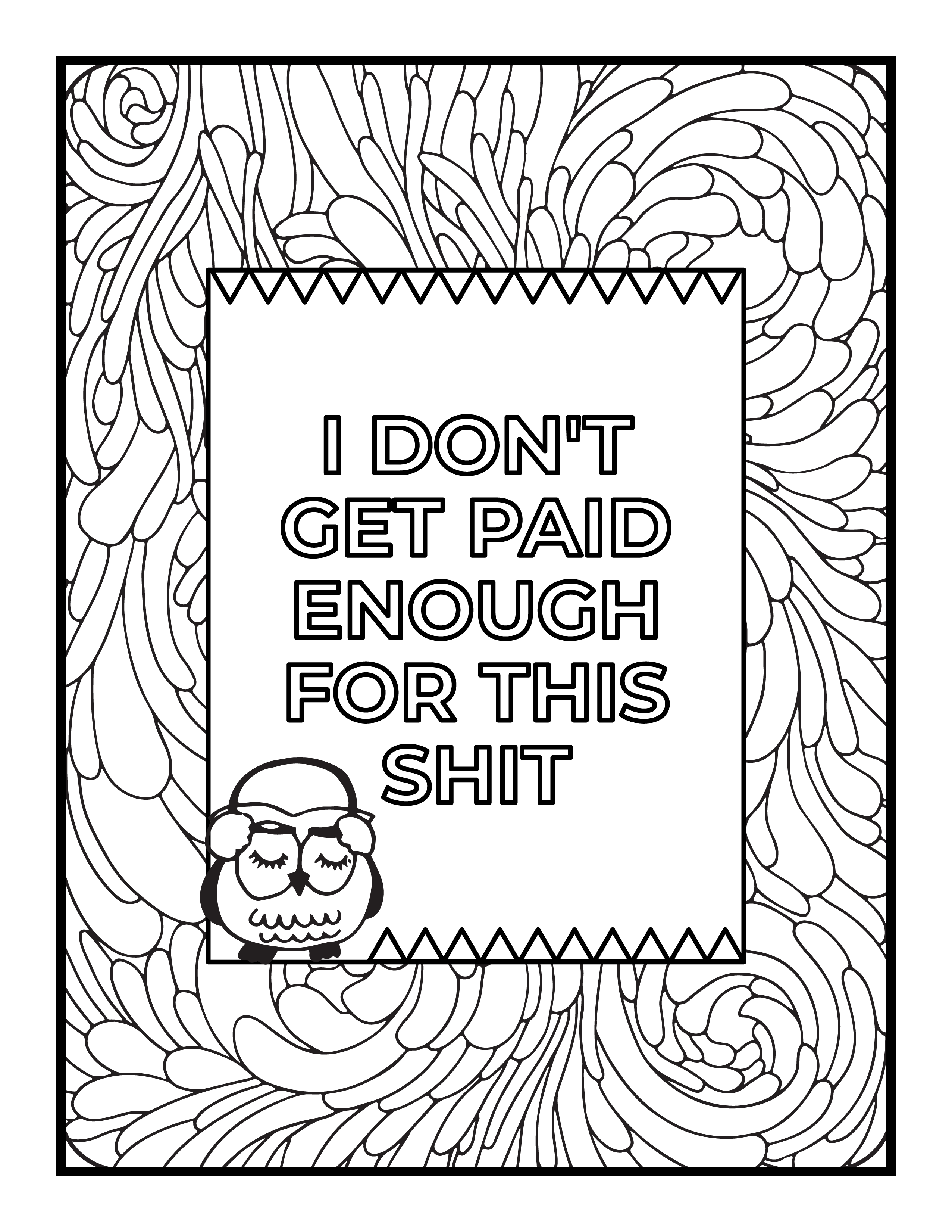 Relax and unwind with our swear words coloring pages