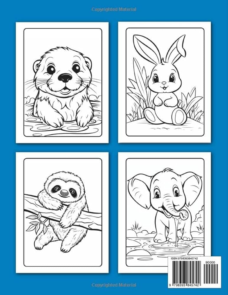 Cute animals coloring book for kids irresistibly cute coloring pages of baby animals to keep your little ones busy and happy doodlz happy books